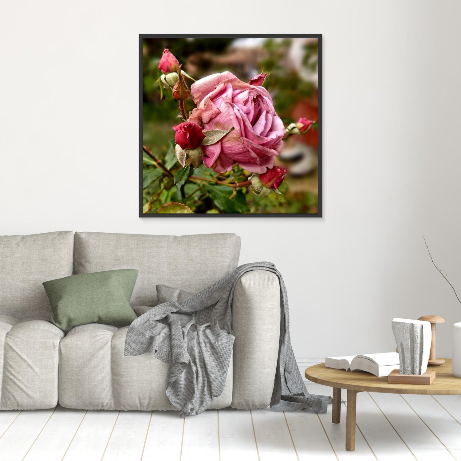 Autumn Rose — Framed Canvas Print