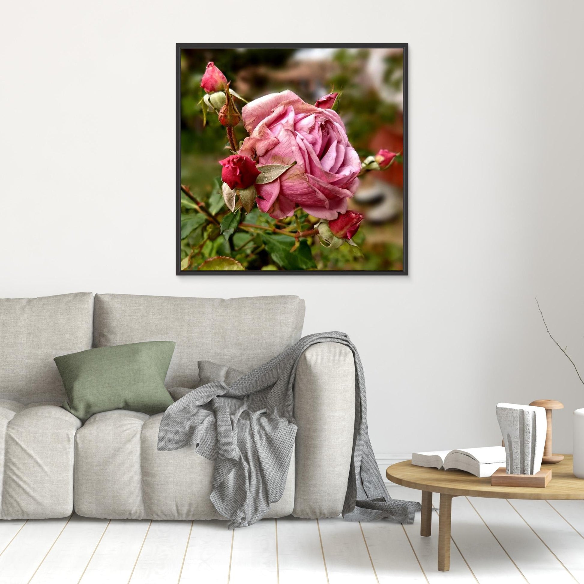 Autumn Rose — Framed Canvas Print