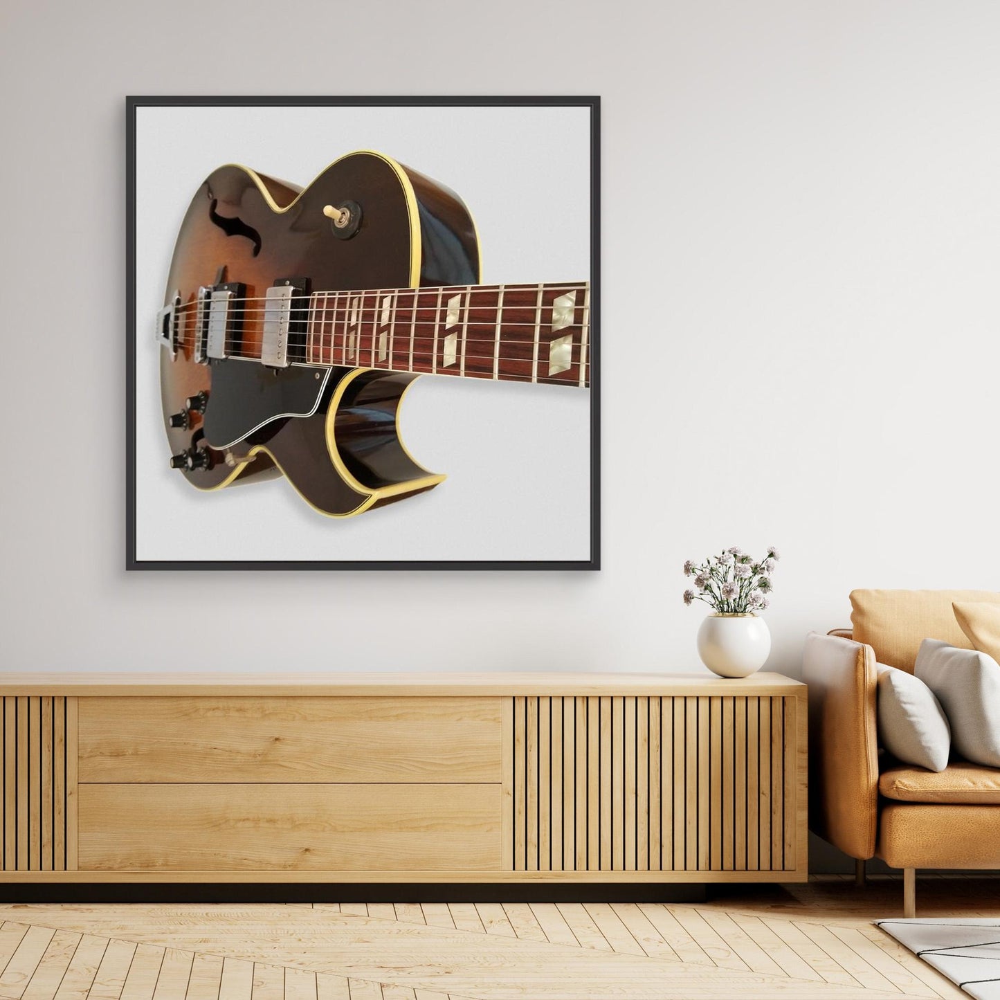Gibson ES-175 Guitar — Framed Canvas Print