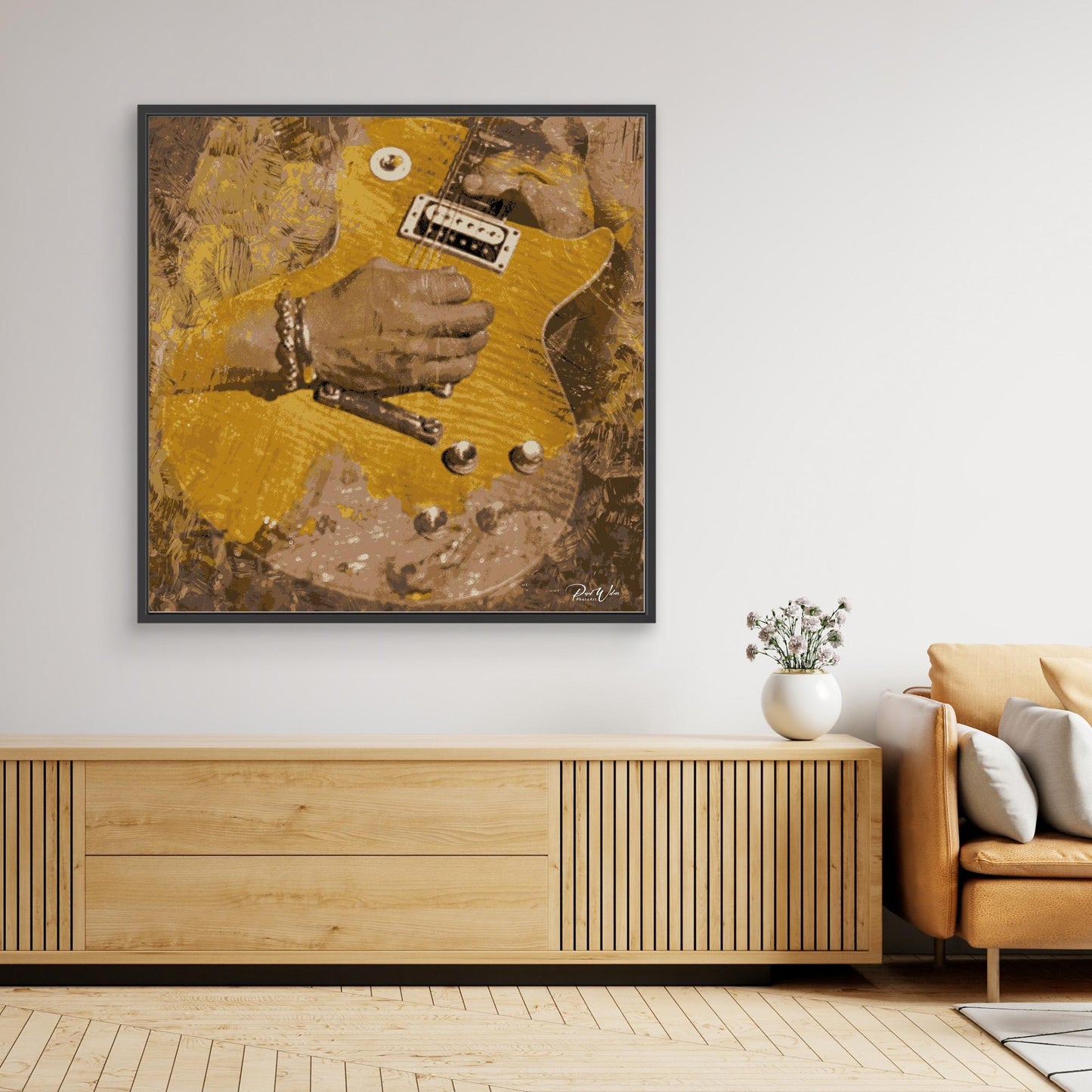 Guitar Player – Les Paul Style | Abstract Music Wall Art