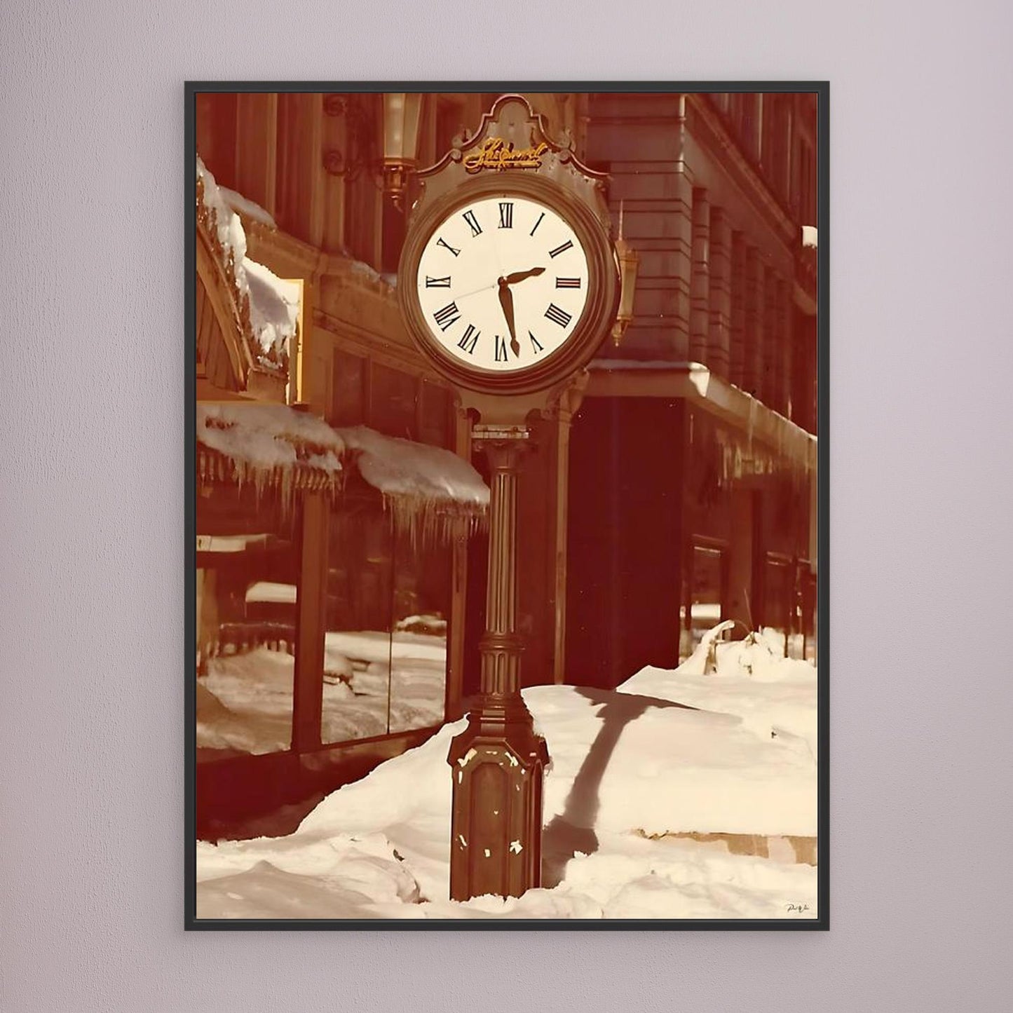 Meet Me Under the Clock - Framed Canvas Print