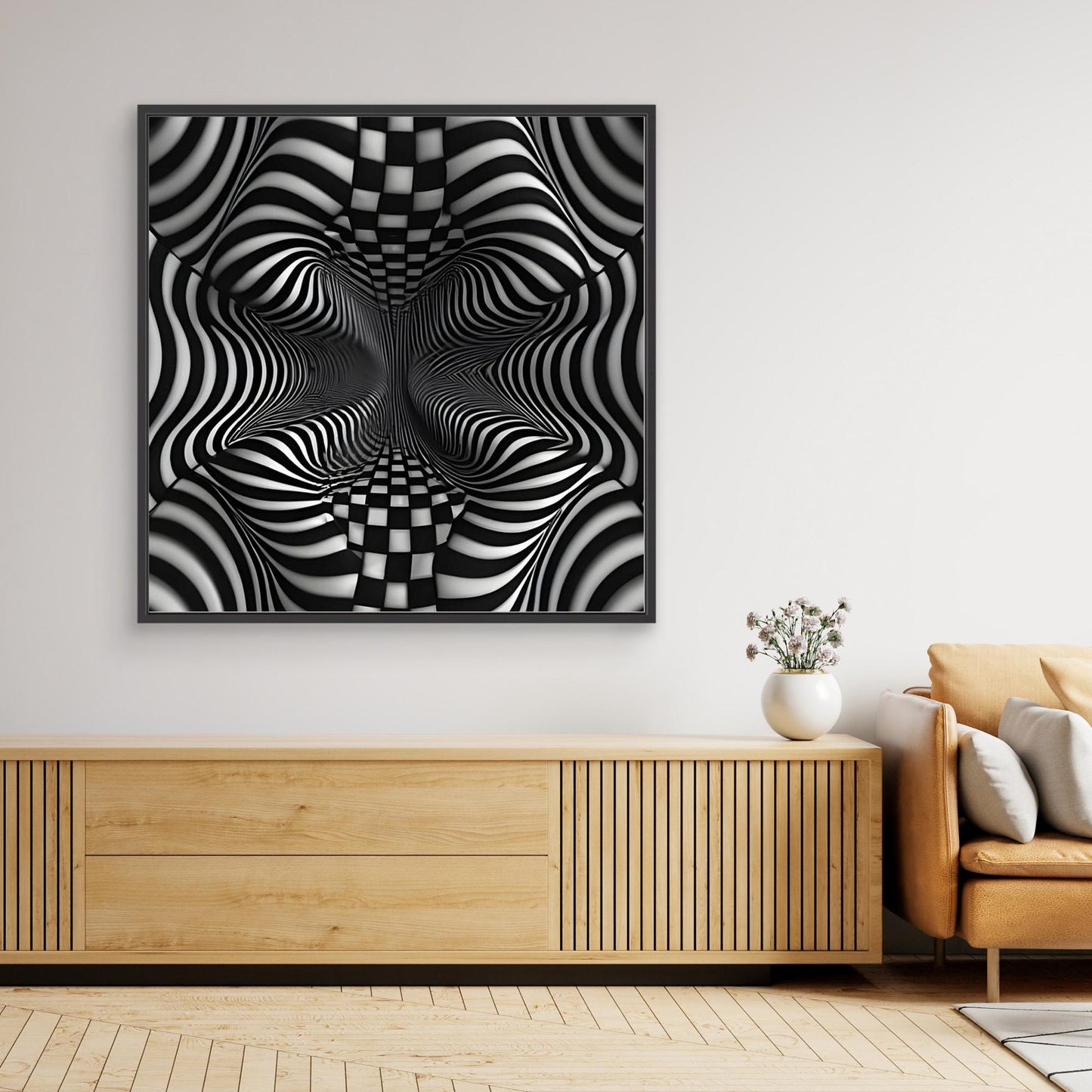 Infinite Corridor — Framed Canvas Print