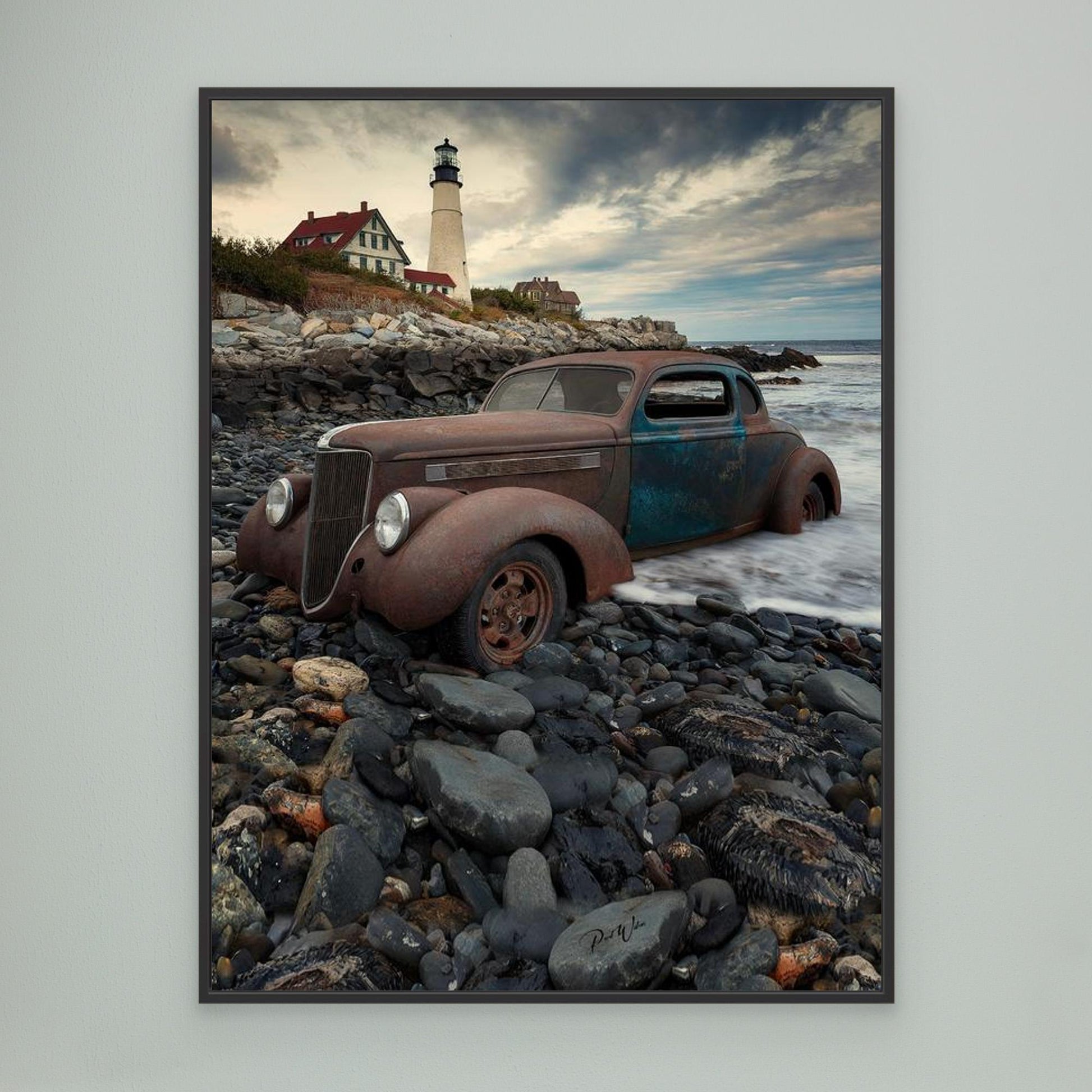 Abandoned on the Coast — Framed Canvas Print