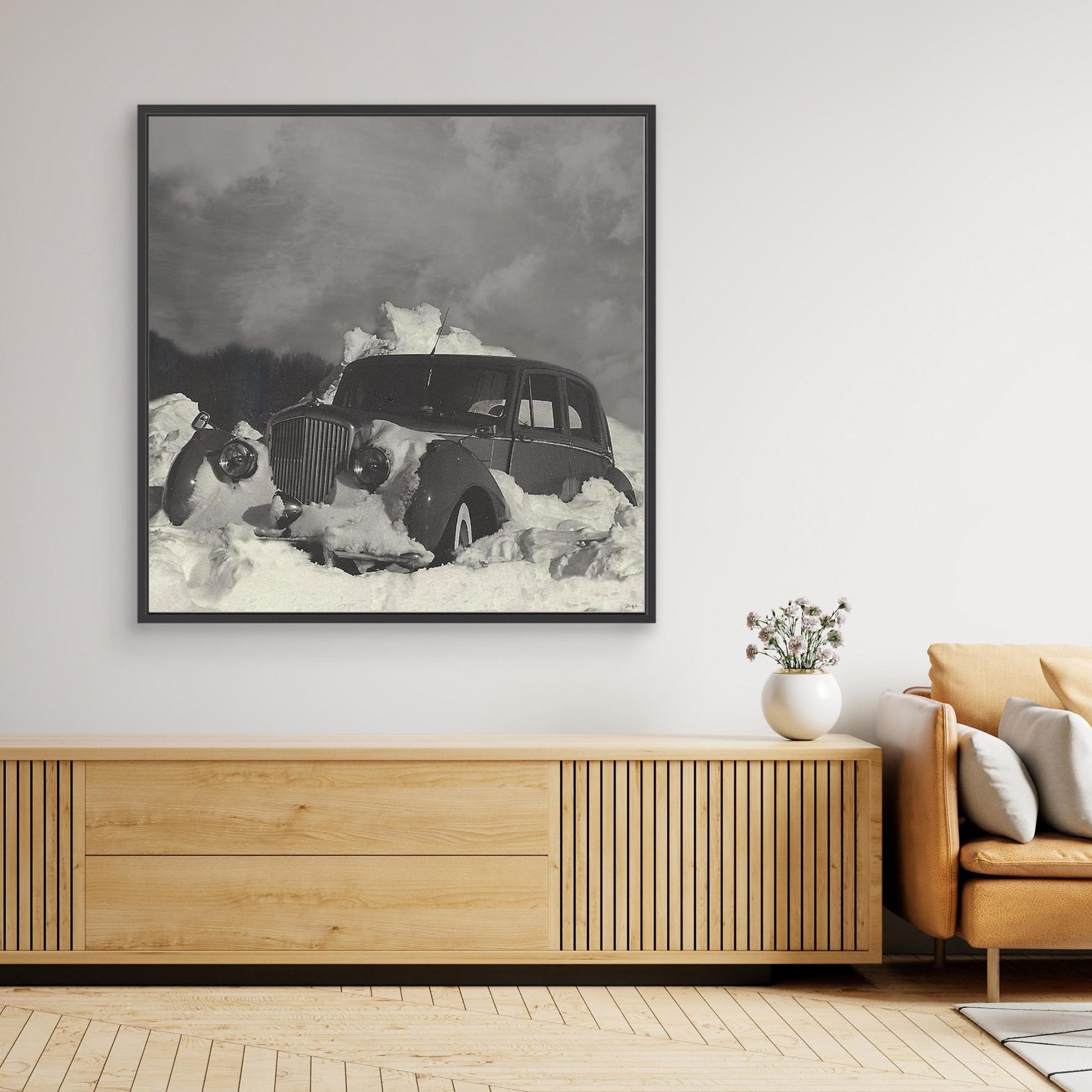 The Blizzard of 1978 — Framed Canvas Print