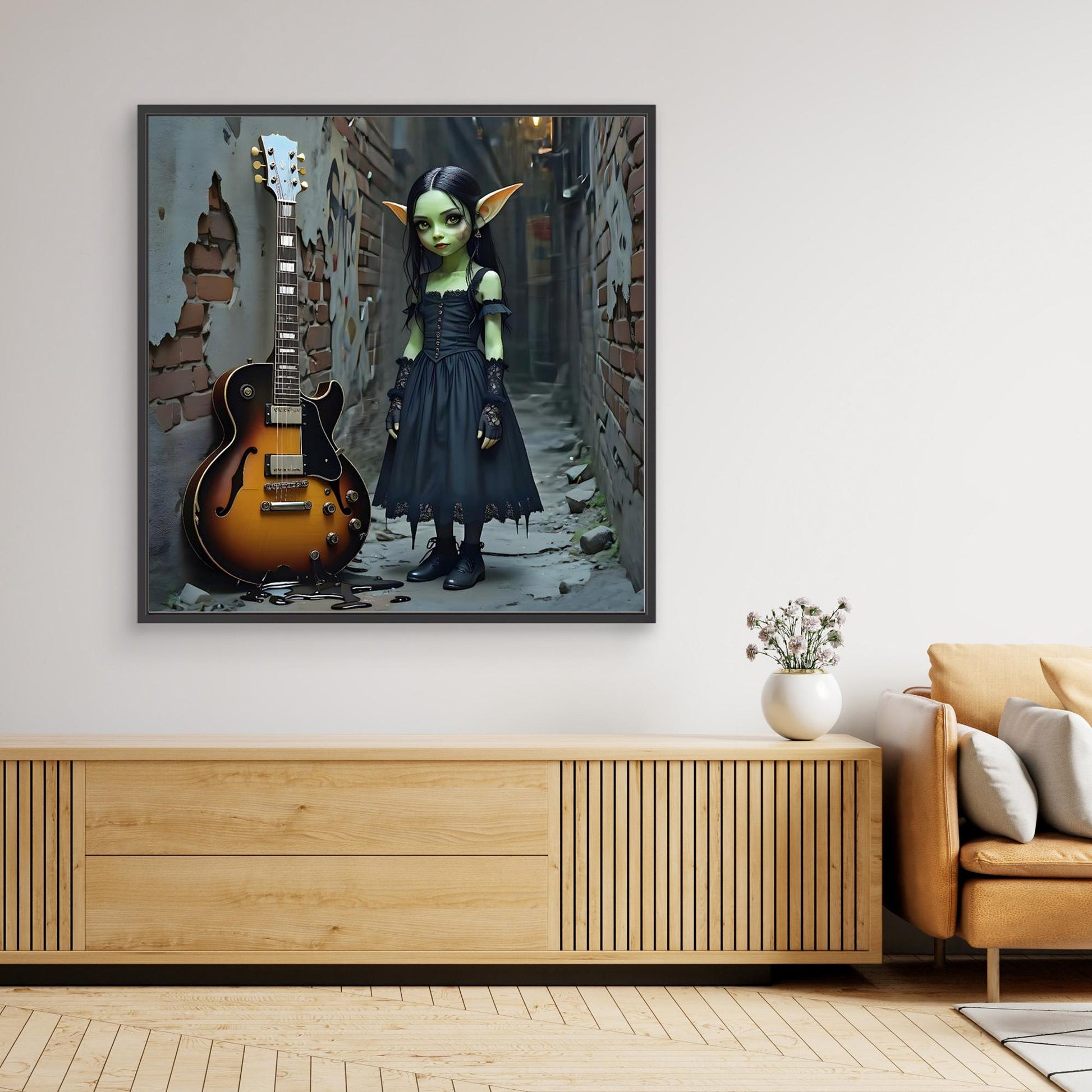 “Little Night Melody” — Framed Canvas Print