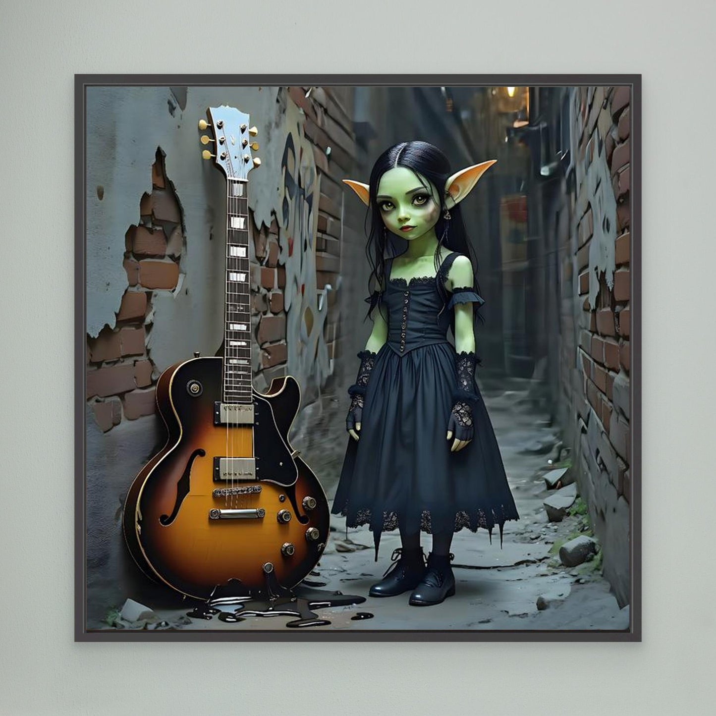 “Little Night Melody” — Framed Canvas Print