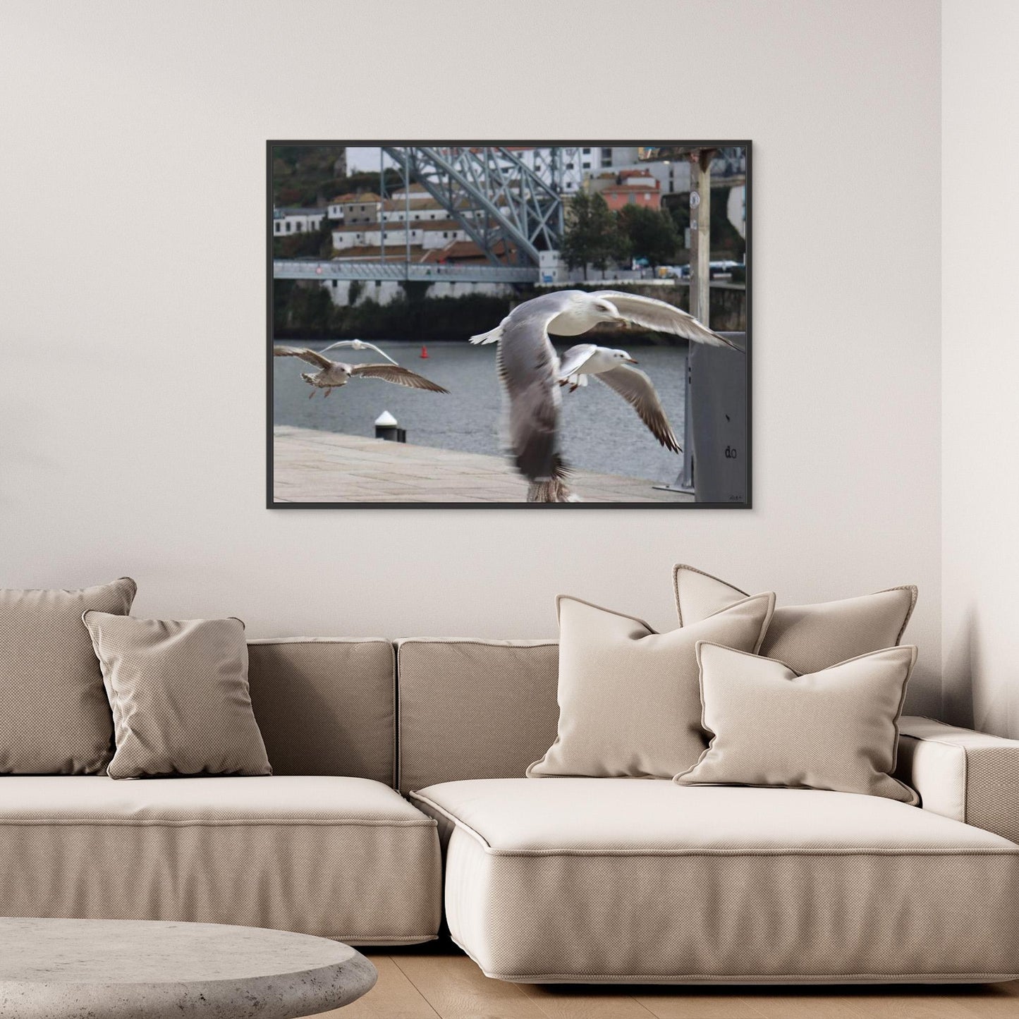 Wings Over Porto - Framed Canvas Art