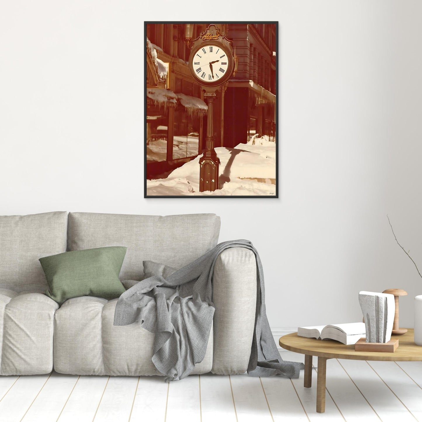 Meet Me Under the Clock - Framed Canvas Print