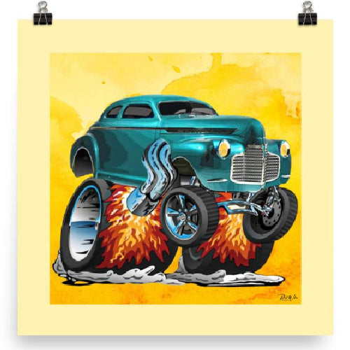 Smokin' Hot 41 Chevy Coupe Hot Rod Photo Paper Poster