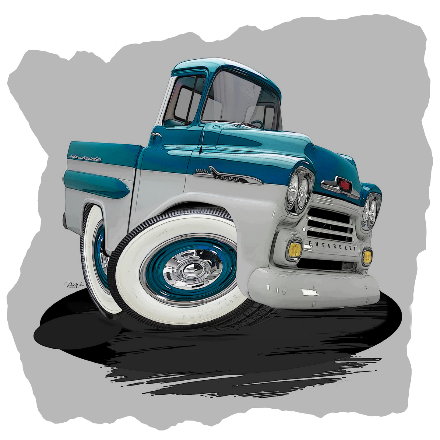 1958 Chevrolet Apache Cartoon Style - Image