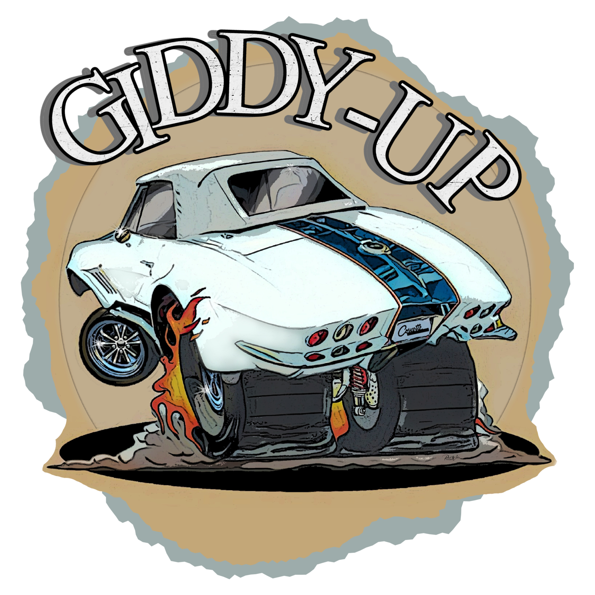 1965 Corvette Grand Sport Cartoon Style - Image