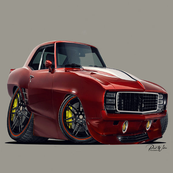 1969 Chevy Camaro Hot Rod Framed Poster