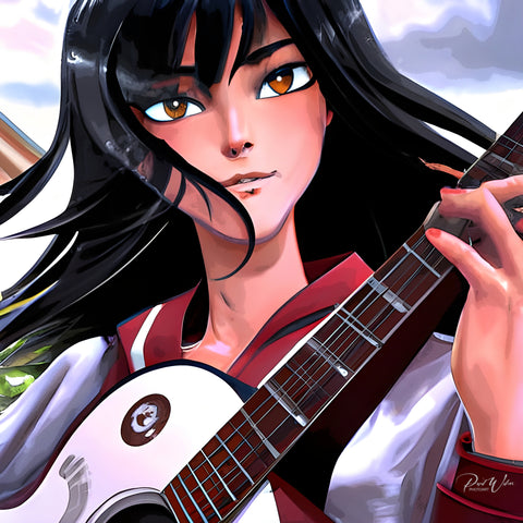 Anime Guitar Player - Image