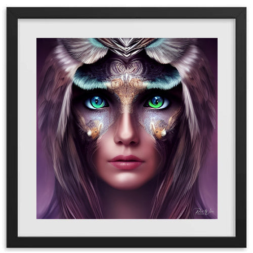 Owl Woman Framed Photo Poster - 16" x 16"