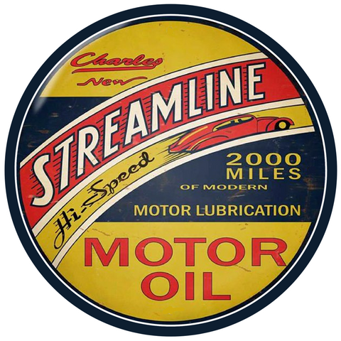 Streamline Motor Oil Vintage Sign - Image