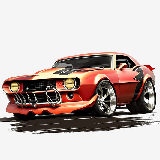 Street Rod Camaro Illustration - Image