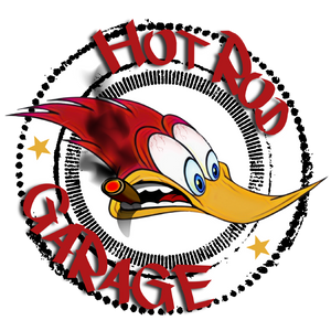 Hot Rod Garage with Woodpecker Smokin' a Cigar - Image