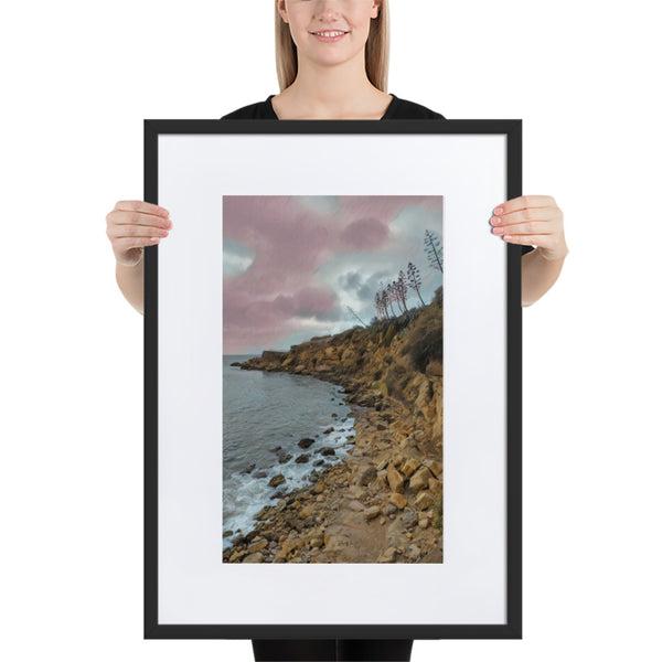 Rocky Coast Portugal Matte Paper Framed Poster With Mat