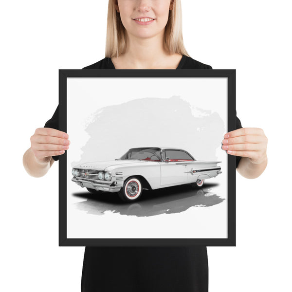 1960 Chevrolet Impala Framed Photo Paper Poster