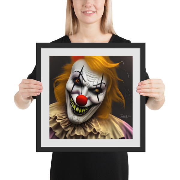 Scary Clown Framed Photo Poster - 16" x 16"