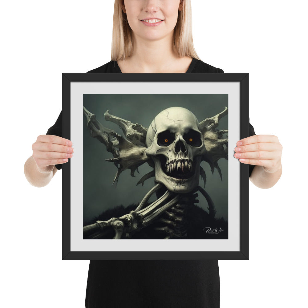 Spooky Skeleton Framed Photo Poster - 16" x 16"