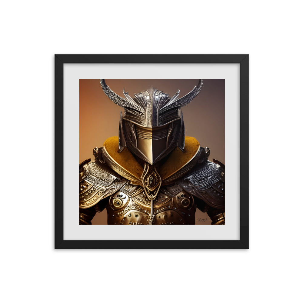 Anthropomorphic Majestic Eagle Knight Framed Photo Poster - 16" x 16"