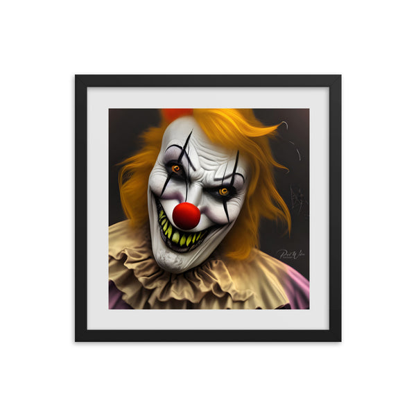 Scary Clown Framed Photo Poster - 16" x 16"