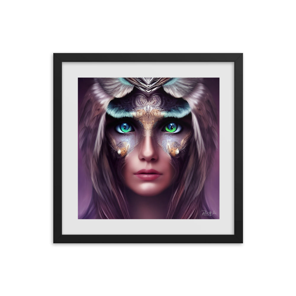 Owl Woman Framed Photo Poster - 16" x 16"