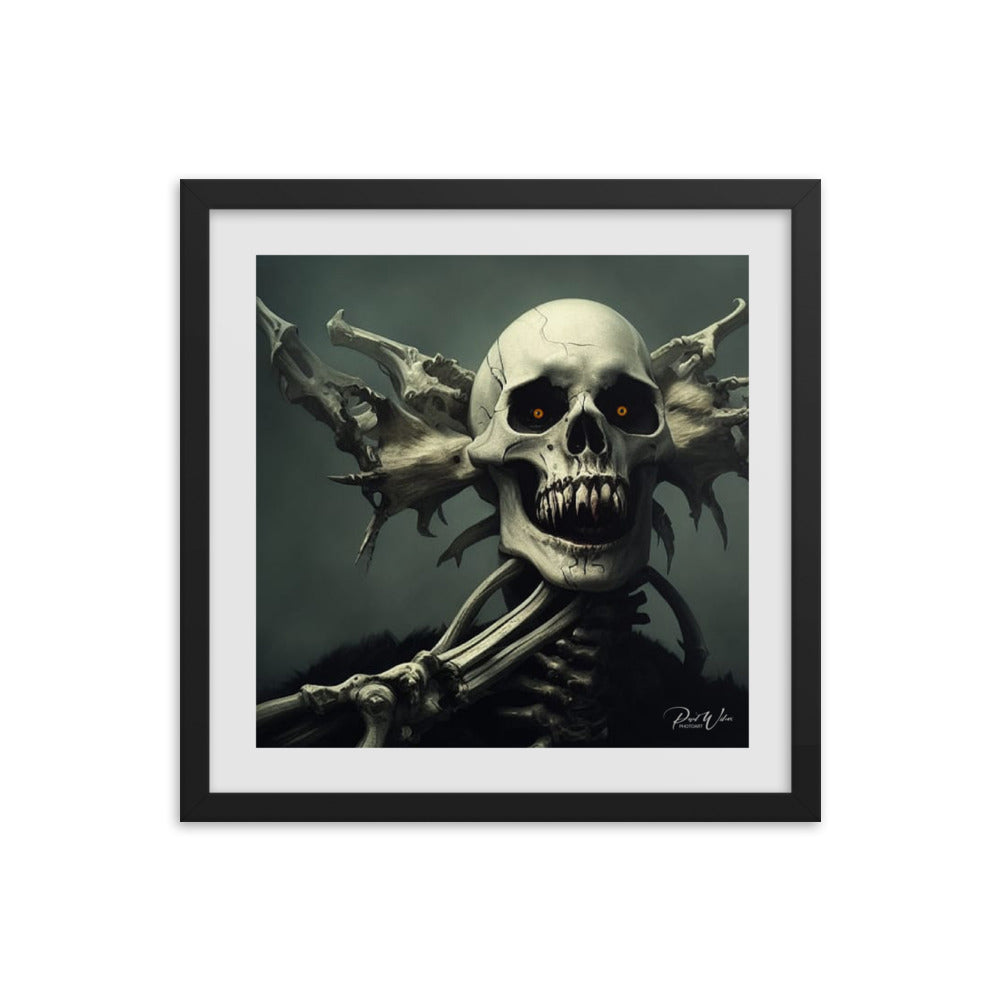 Spooky Skeleton Framed Photo Poster - 16" x 16"