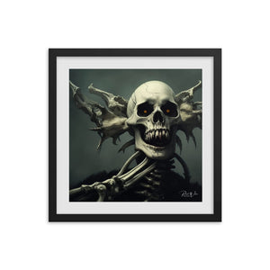 Spooky Skeleton Framed Photo Poster - 16" x 16"