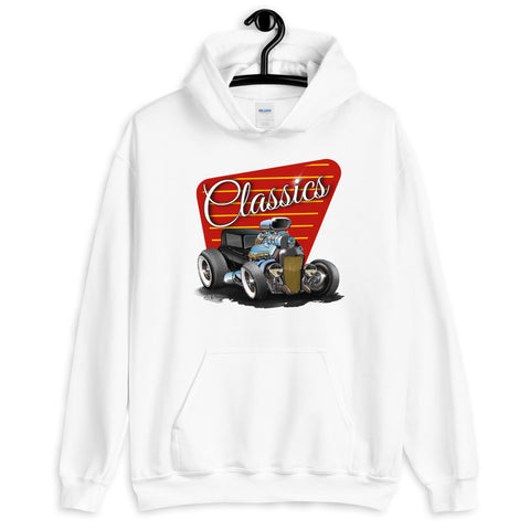 Classic Hot Rods White Hoodie
