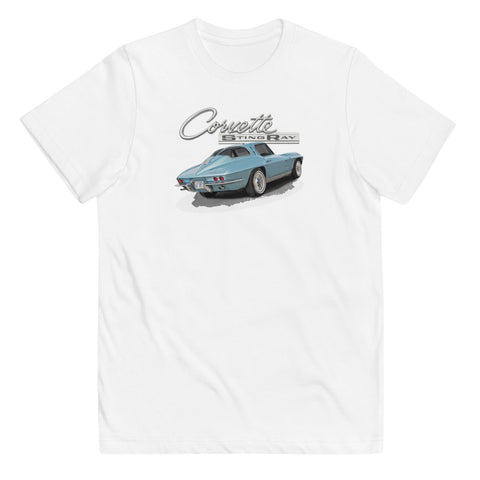 1963 Corvette White Youth Jersey T-Shirt